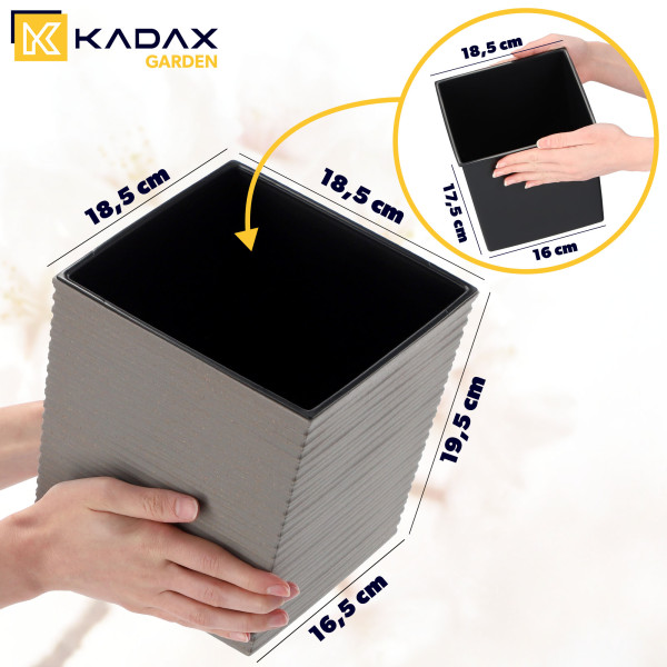Kadax Doniczka Donica Ogrodowa Wkład Szara 19cm