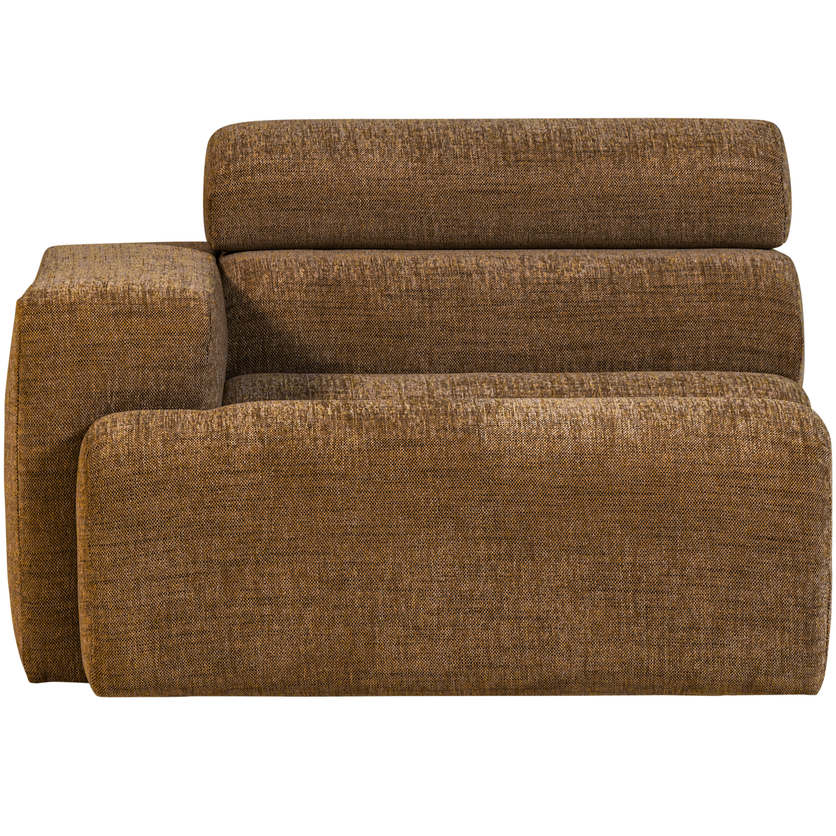 WOOOD 1-zits element bank arm links Novi - Polyester - Karamelbruin Melange - 86x109x113