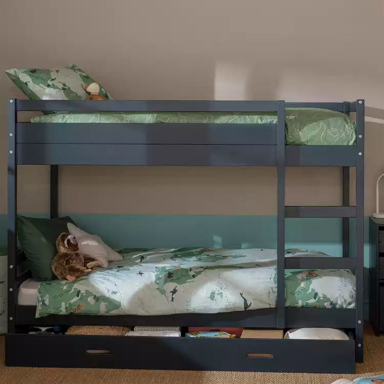 Habitat Rico Bunk Bed Frame With Drawer - Ink Blue