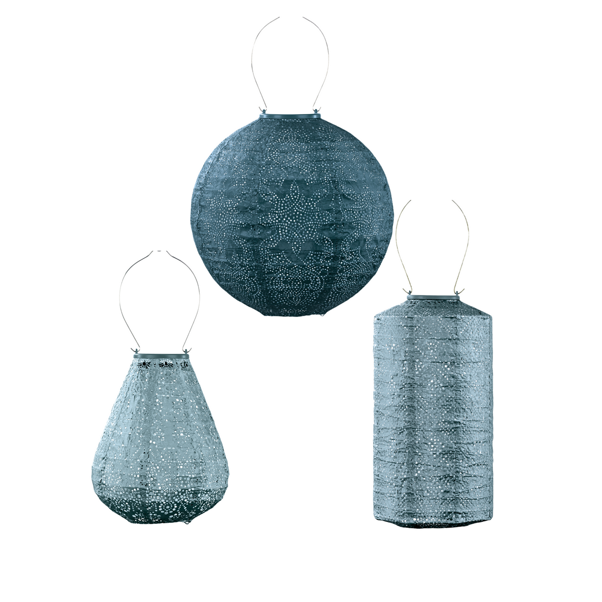 Lumiz solar lampion - blauwe set - 3 stuks