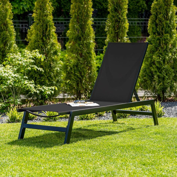Leżak ogrodowy Lord czarny 60cm aluminiowy