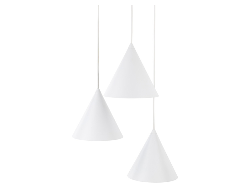 Lampa wisząca Cono White 3-punktowa 42 cm metalowa biała