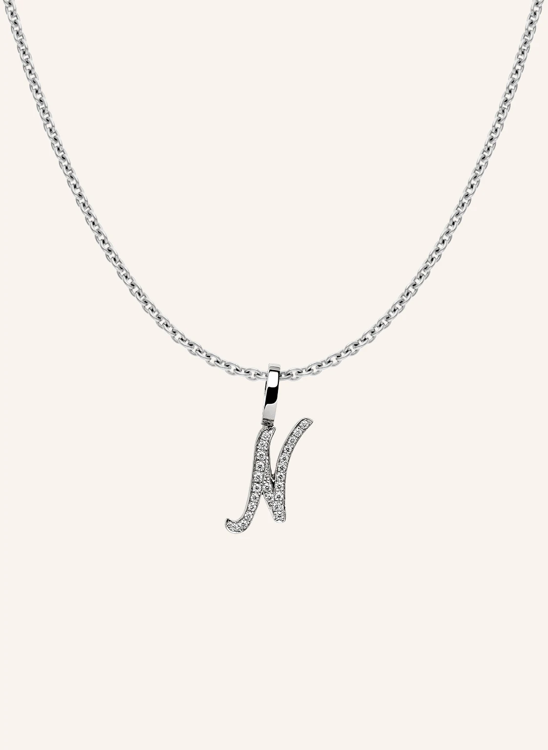 CADA Kette TINY DIAMOND LETTER N