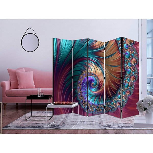 Paravent queue de paon II 5 volets 225 x 172 cm