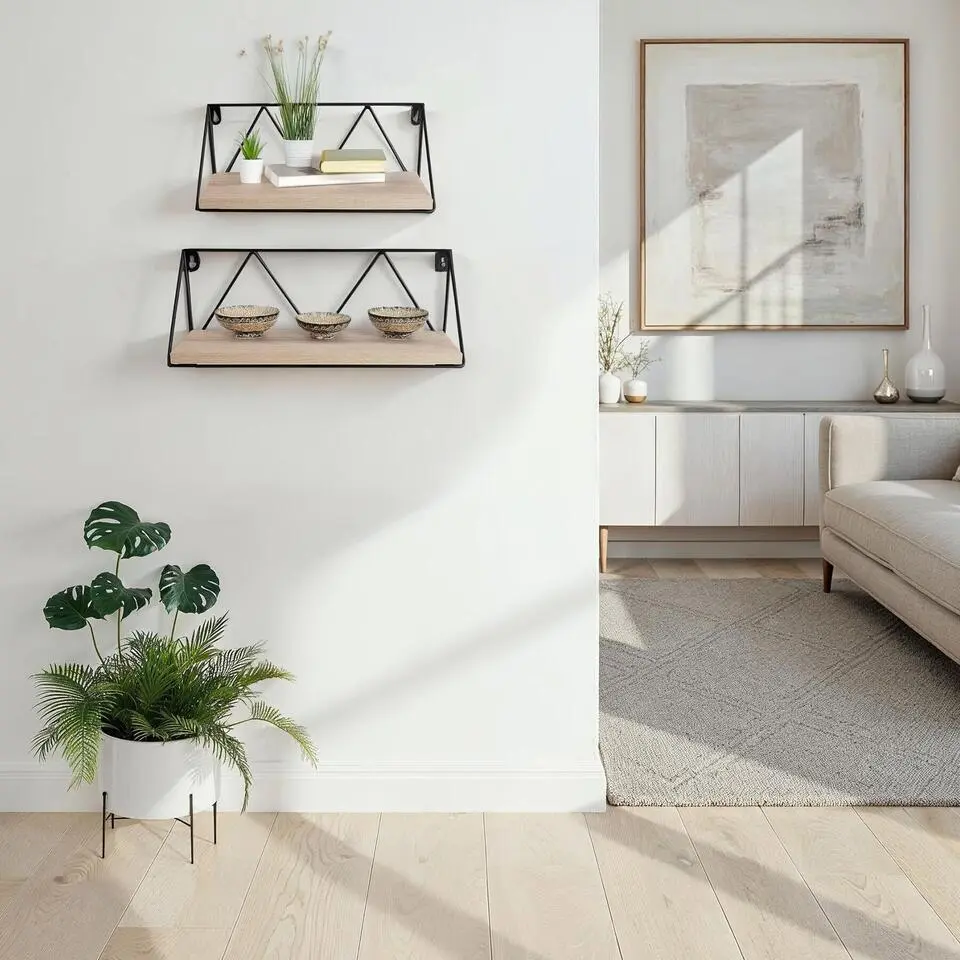 tectake 2 wandplanken Rockport, Industrieel Licht Hout, Eiken Sonoma