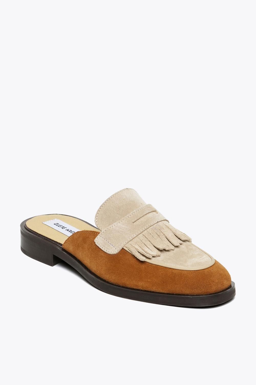 STEVE MADDEN Nanette Mule Tan' Suede Flats