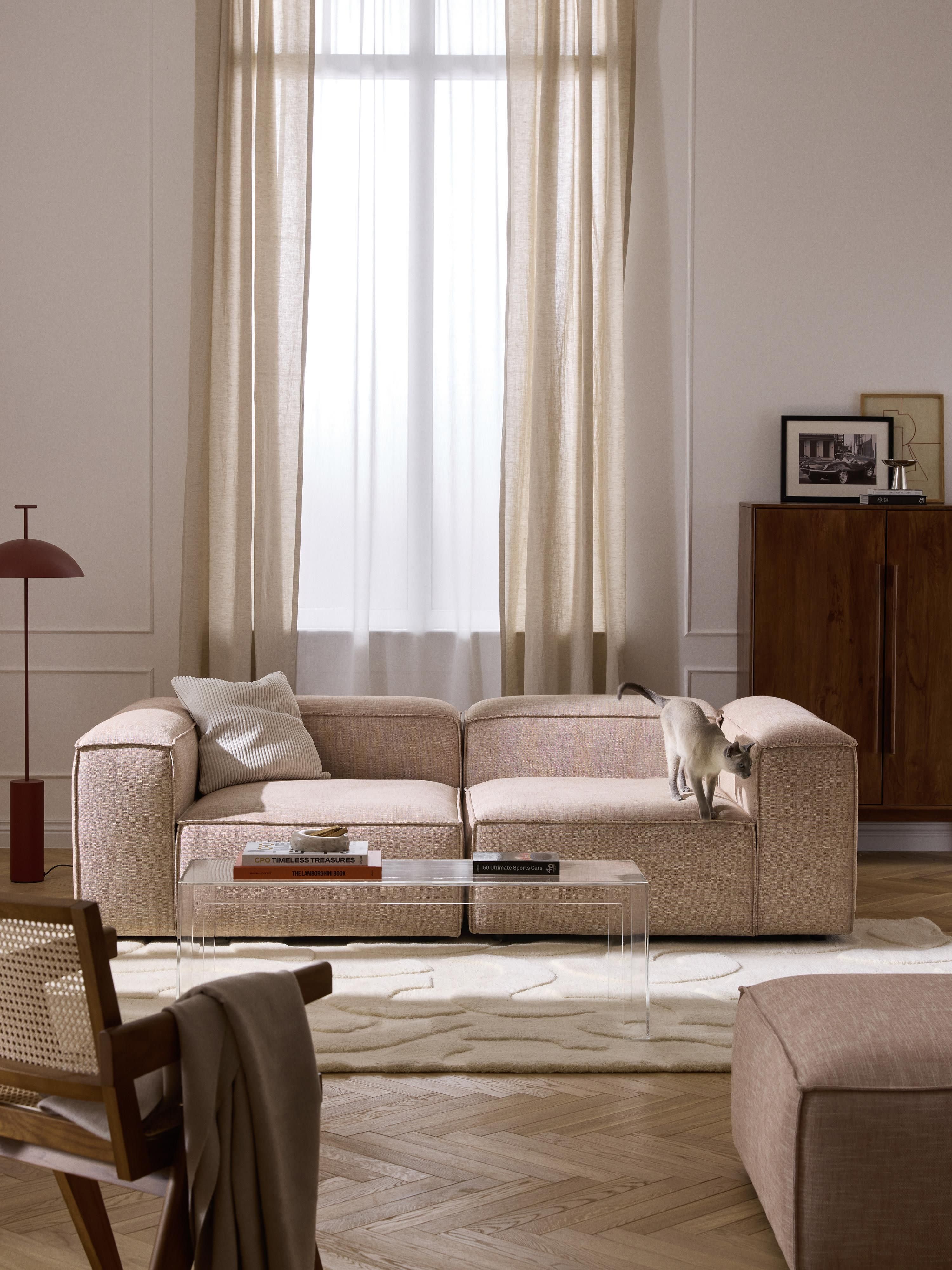 Modulares Sofa Lennon (3-Sitzer) aus Leinen-Mix