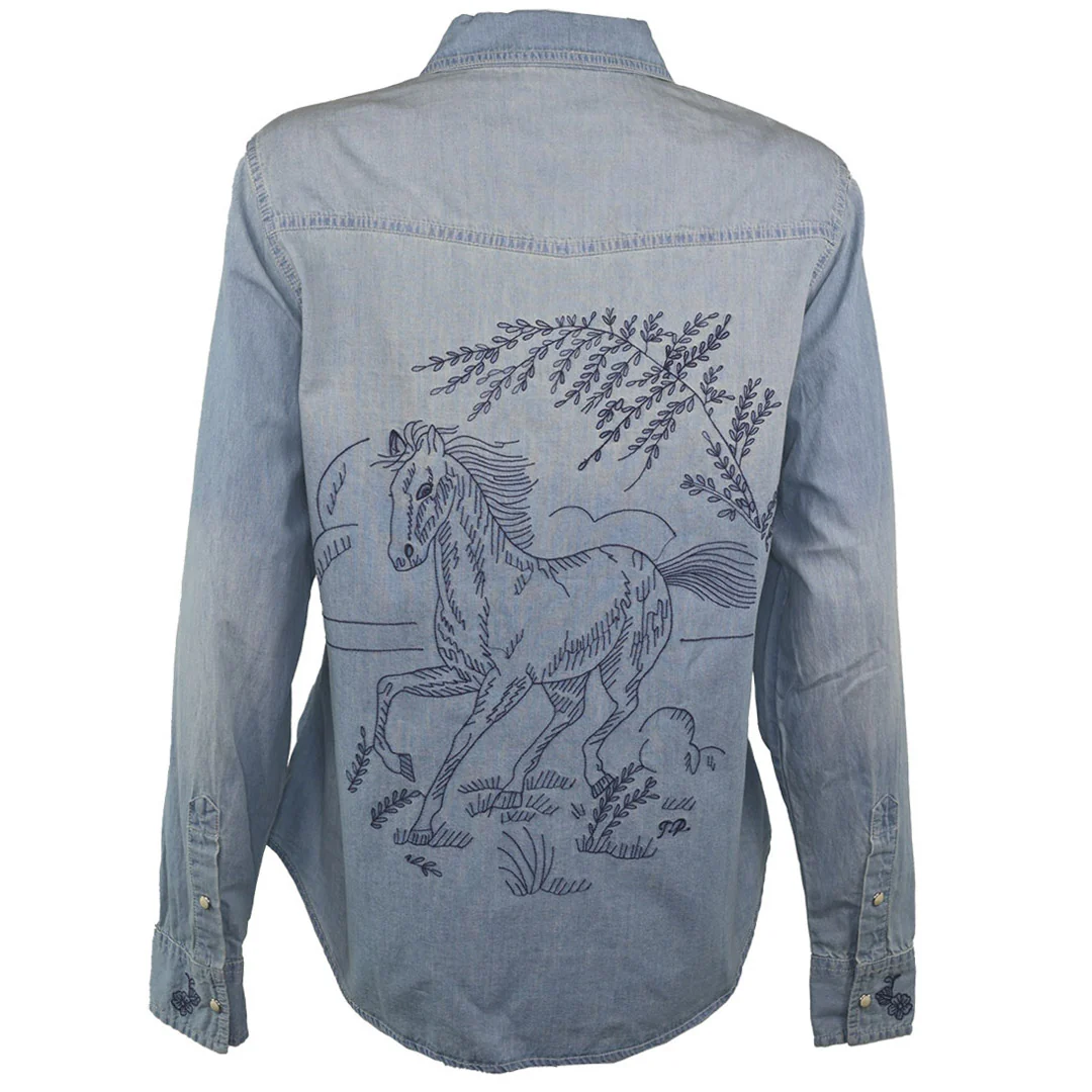 Женская рубашка на кнопках 