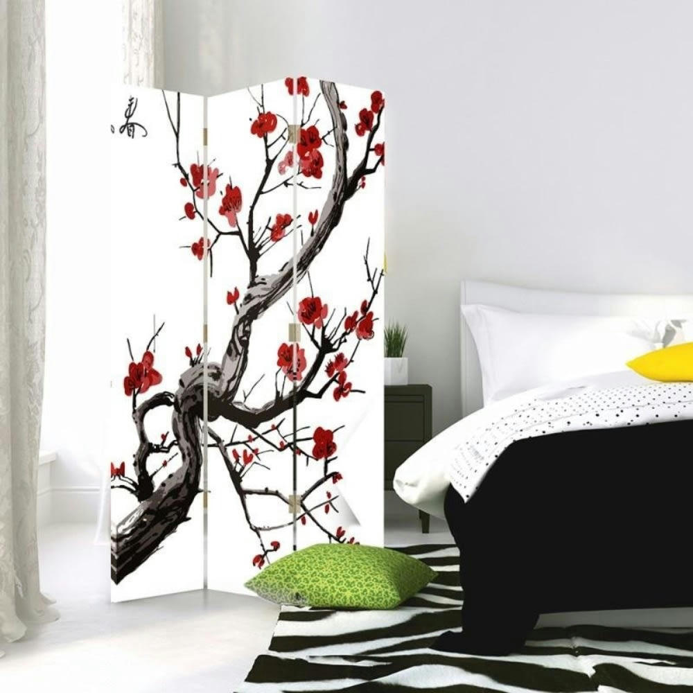 - Paravent cloison Cherry Blossom cm 110x150cm (3 volets)