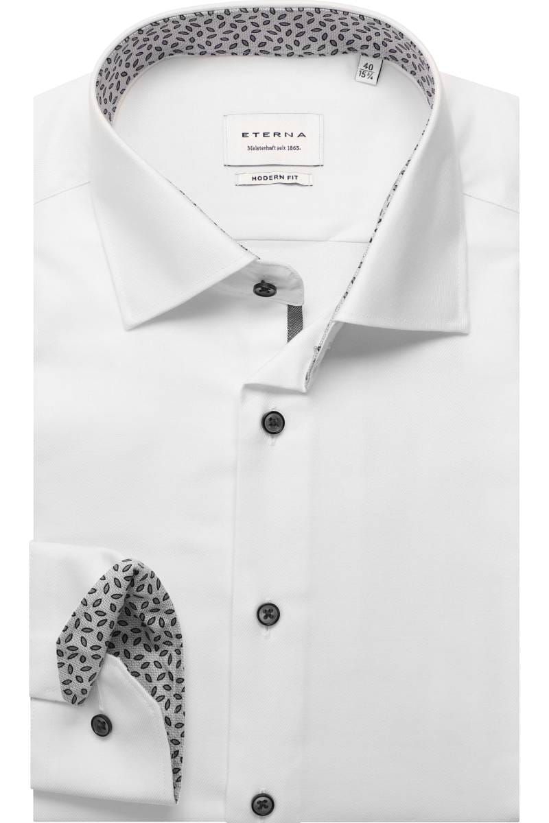 ETERNA Modern Fit Hemd weiss, Strukturiert (super langer Arm)