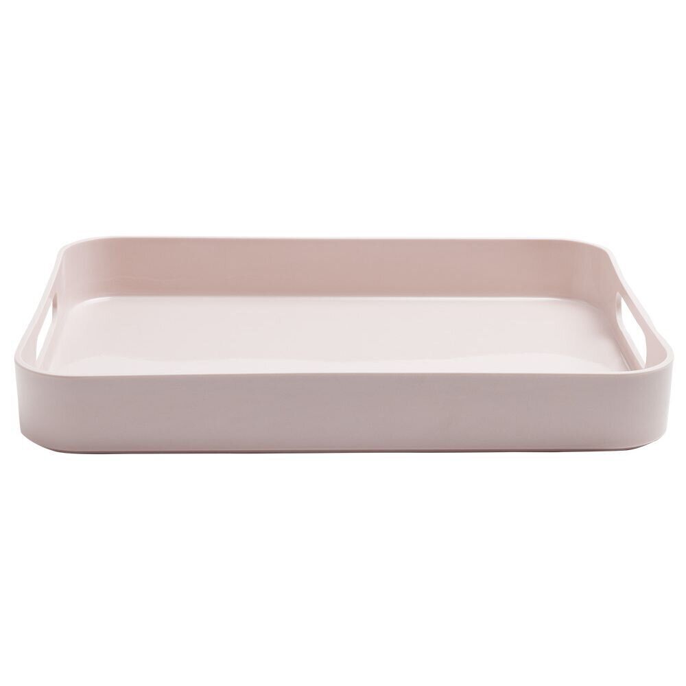 Plateau rectangulaire avec poignées uni rose