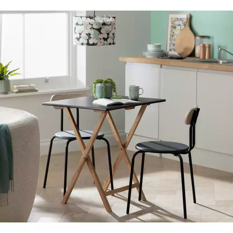 Habitat Drew Folding Bamboo 2 Seater Table - Black