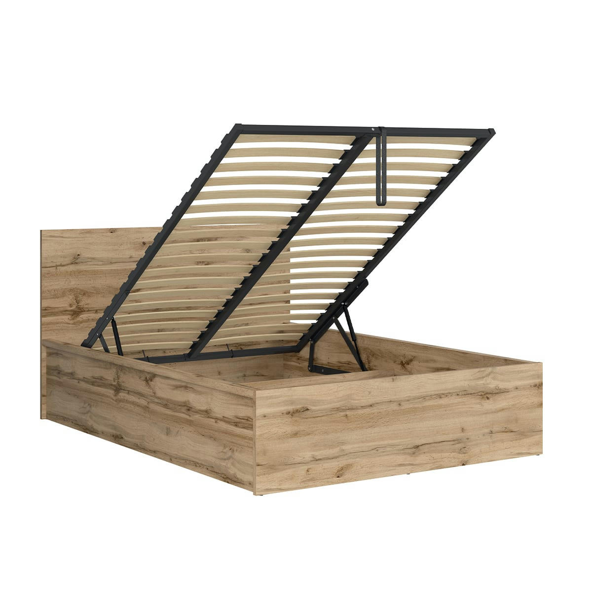 - Lit coffre 140x200 sommier inclus naturel