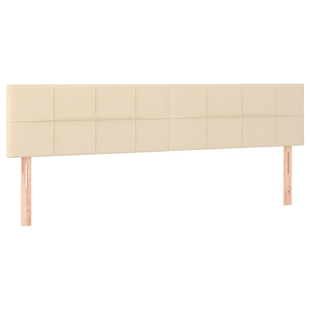 Wezgłowie Kremowy 200 x 5 x 78/88 cm Tkanina vidaXL