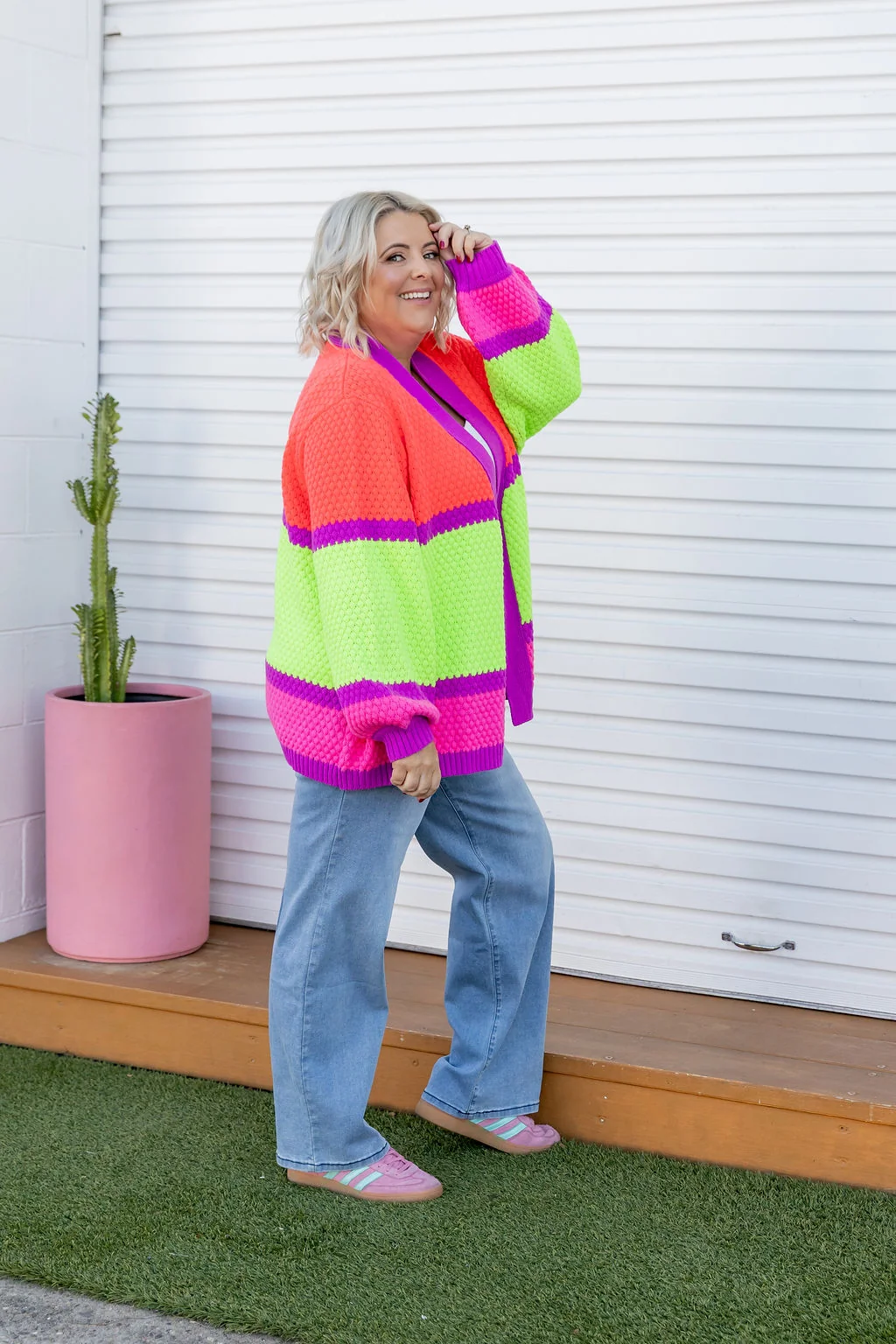 Marbelle Knit Cardigan in Fluro Mix