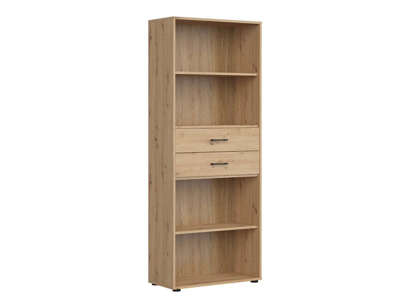 Regał Space Office 80 cm z 2 szufladami i 4 półkami dąb artisan