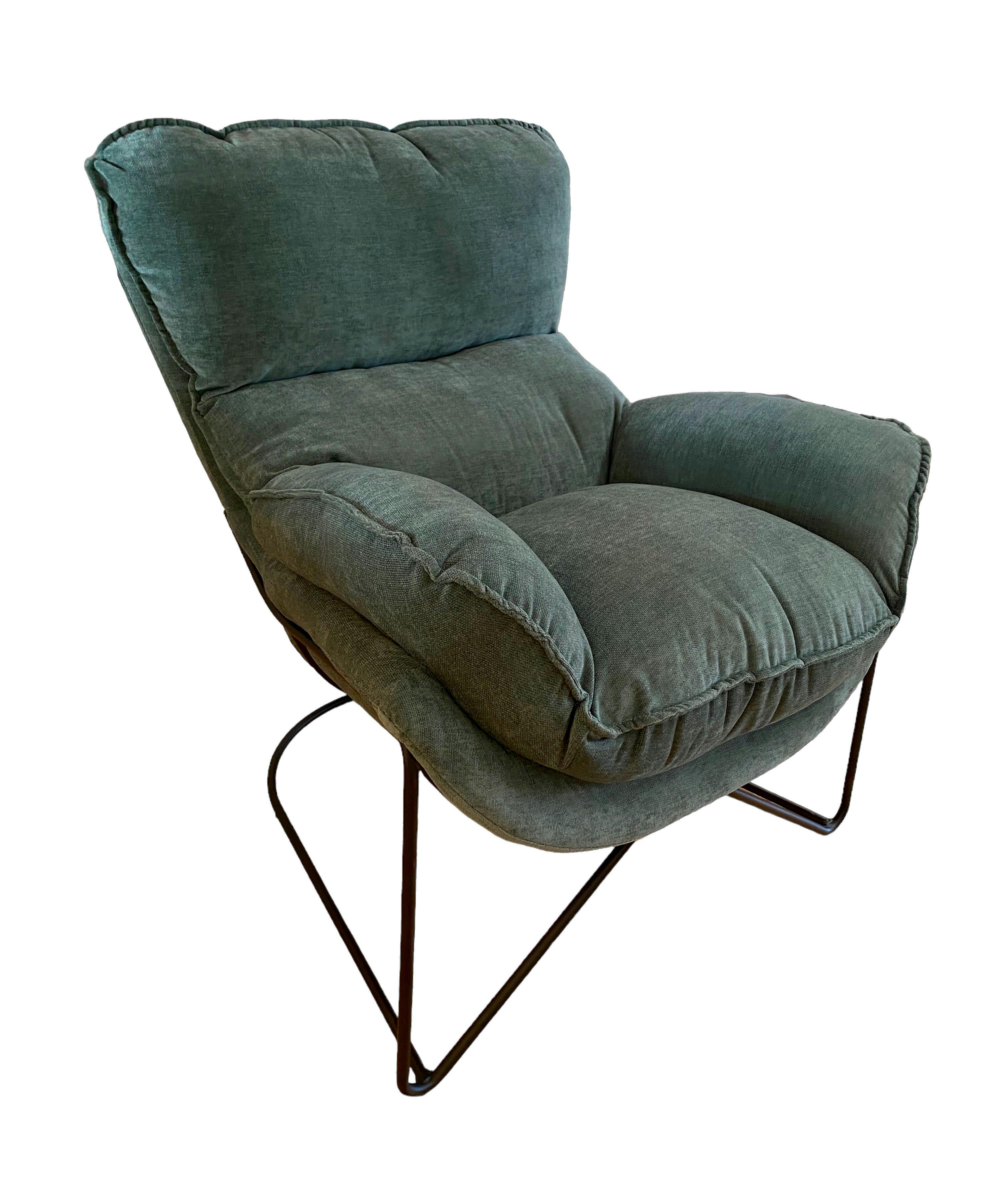 EASY - Fauteuil en velours vert