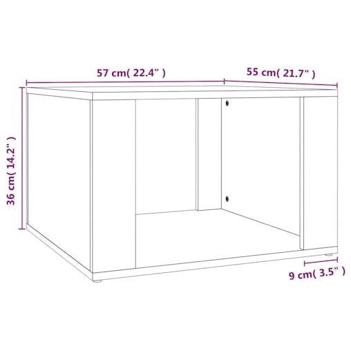 NNEVL Bedside Table Black 57x55x36 cm Engineered Wood