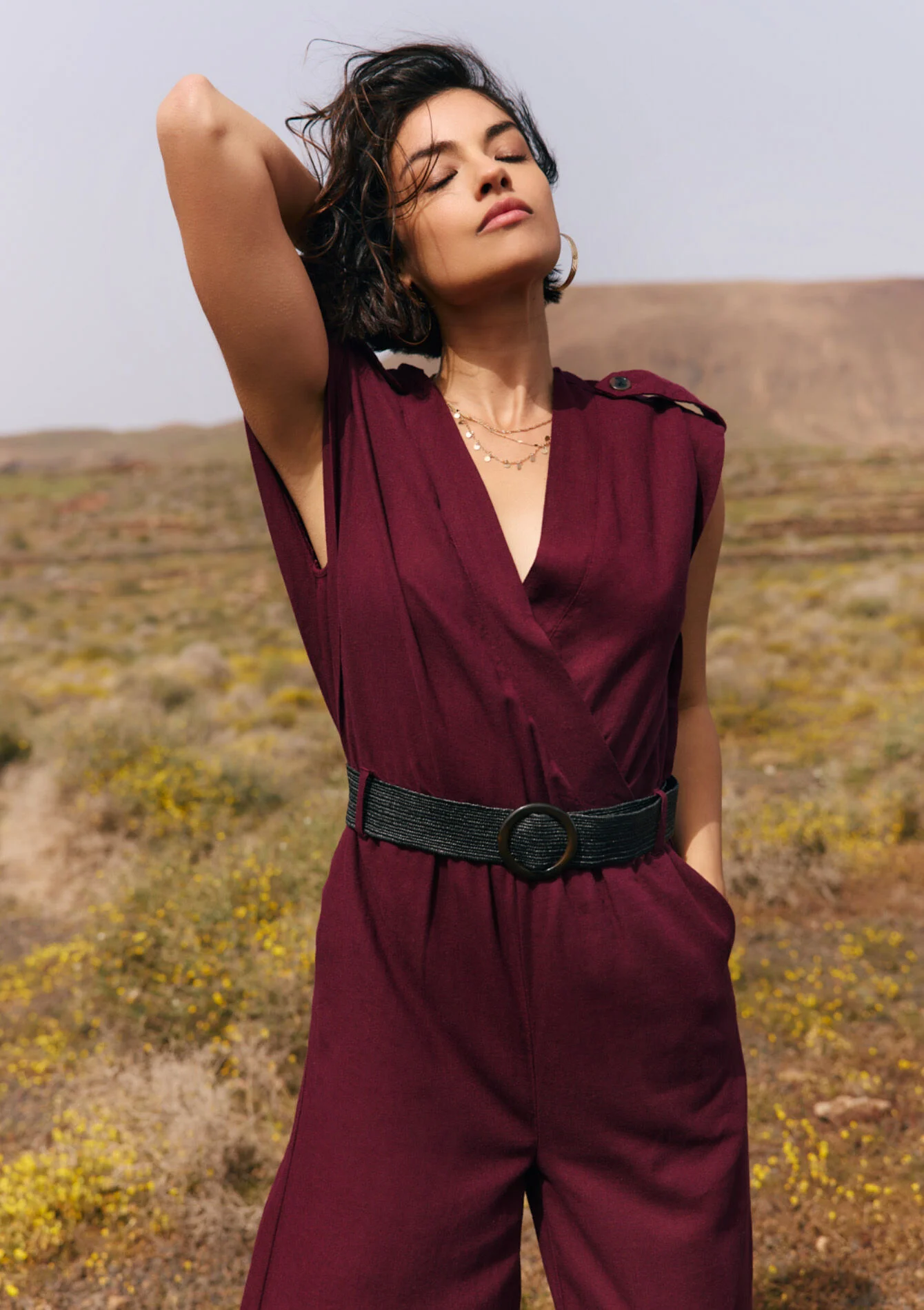 Ceintuur jumpsuit met overslag