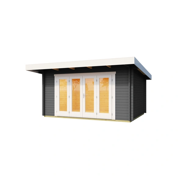 Gartenhaus »Sussex«, BxHxT: 450 x 239,4 x 410 cm, (Außenmaß inkl. Dachüberstand), carbongrau