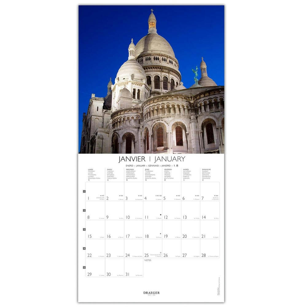 - Grand calendrier mural 29x29  cm - 2024 - Paris