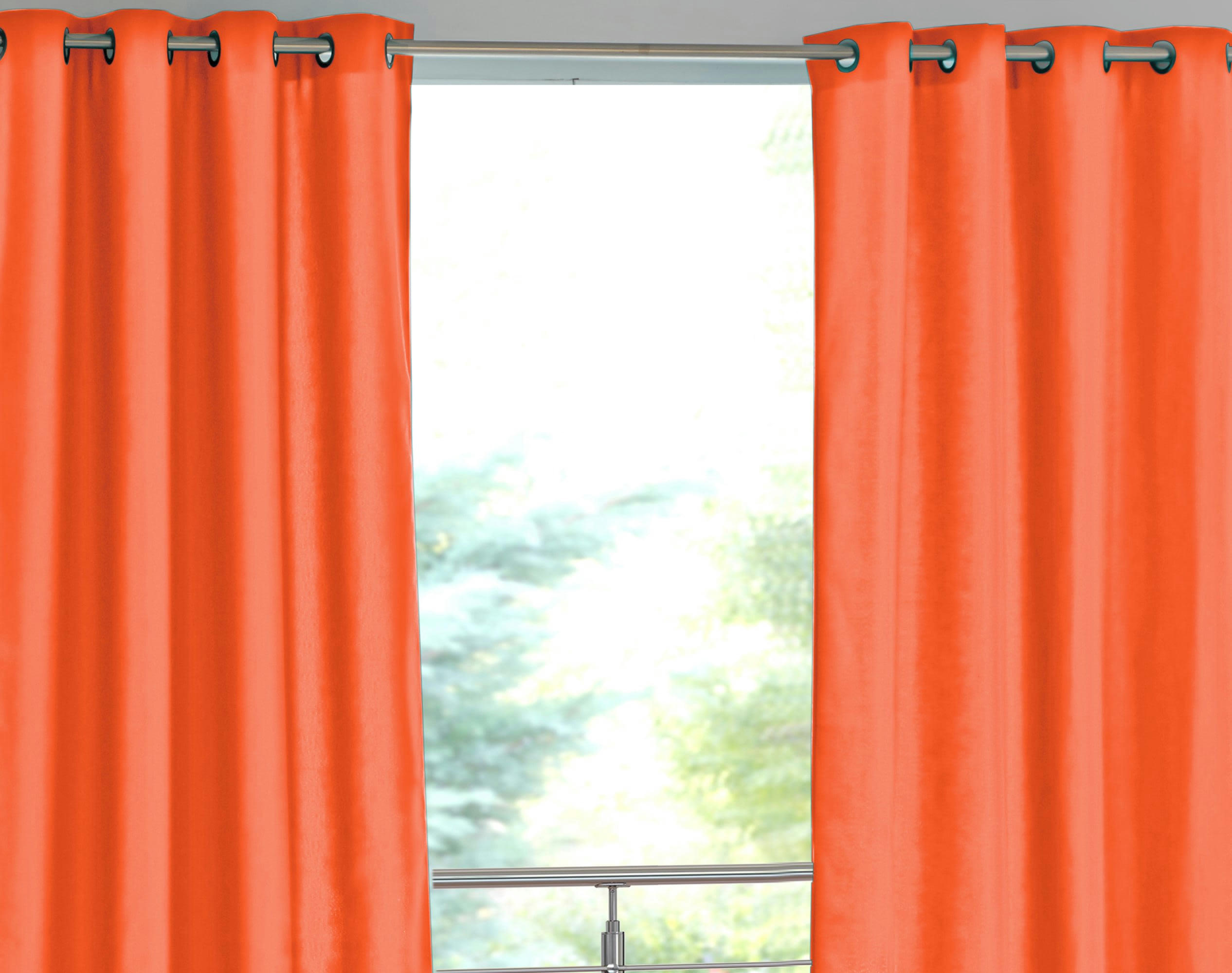 TOILE - Rideau d'extérieur 135x240 en coton orange mandarine