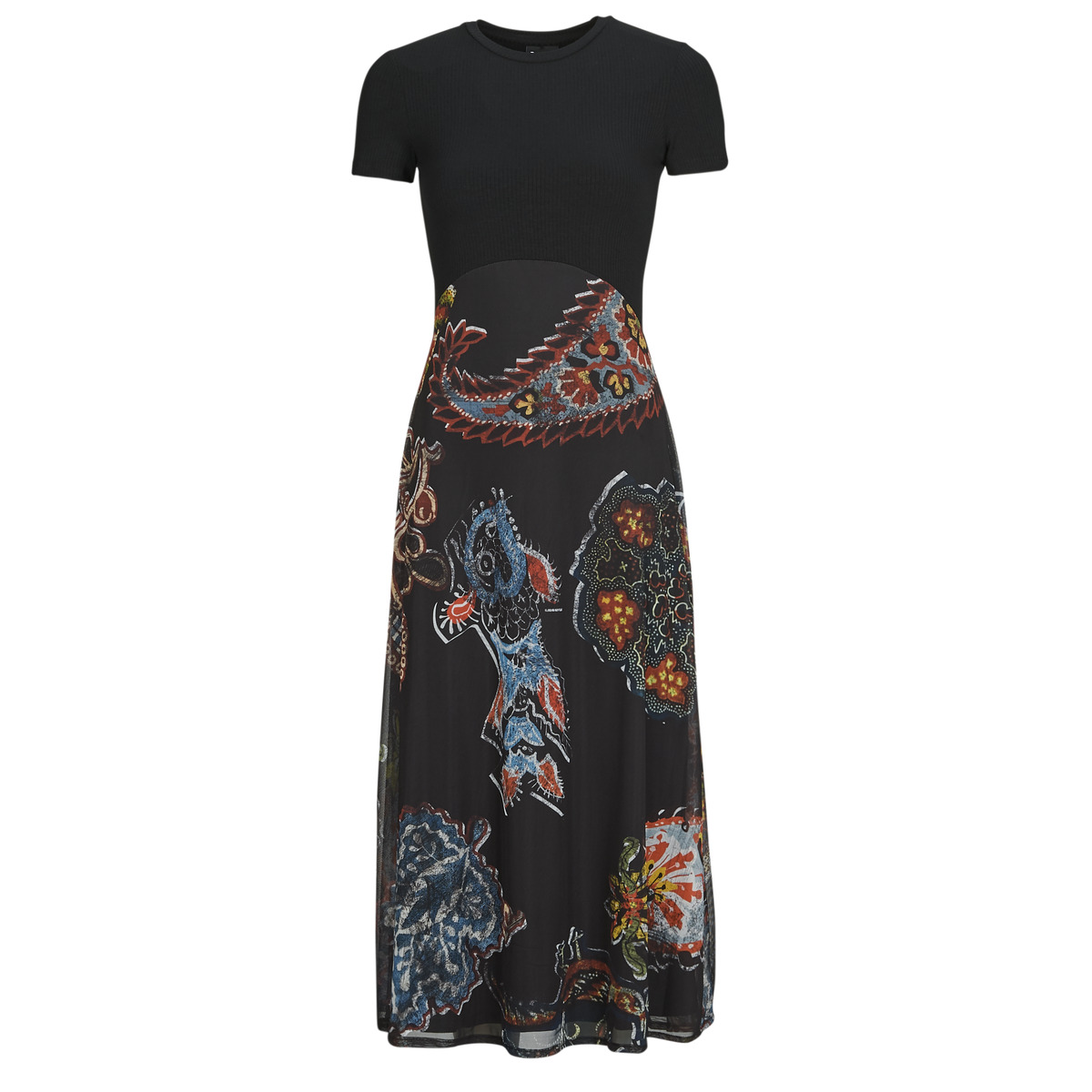 Desigual - PAISLEY MESH LACROIX - Black