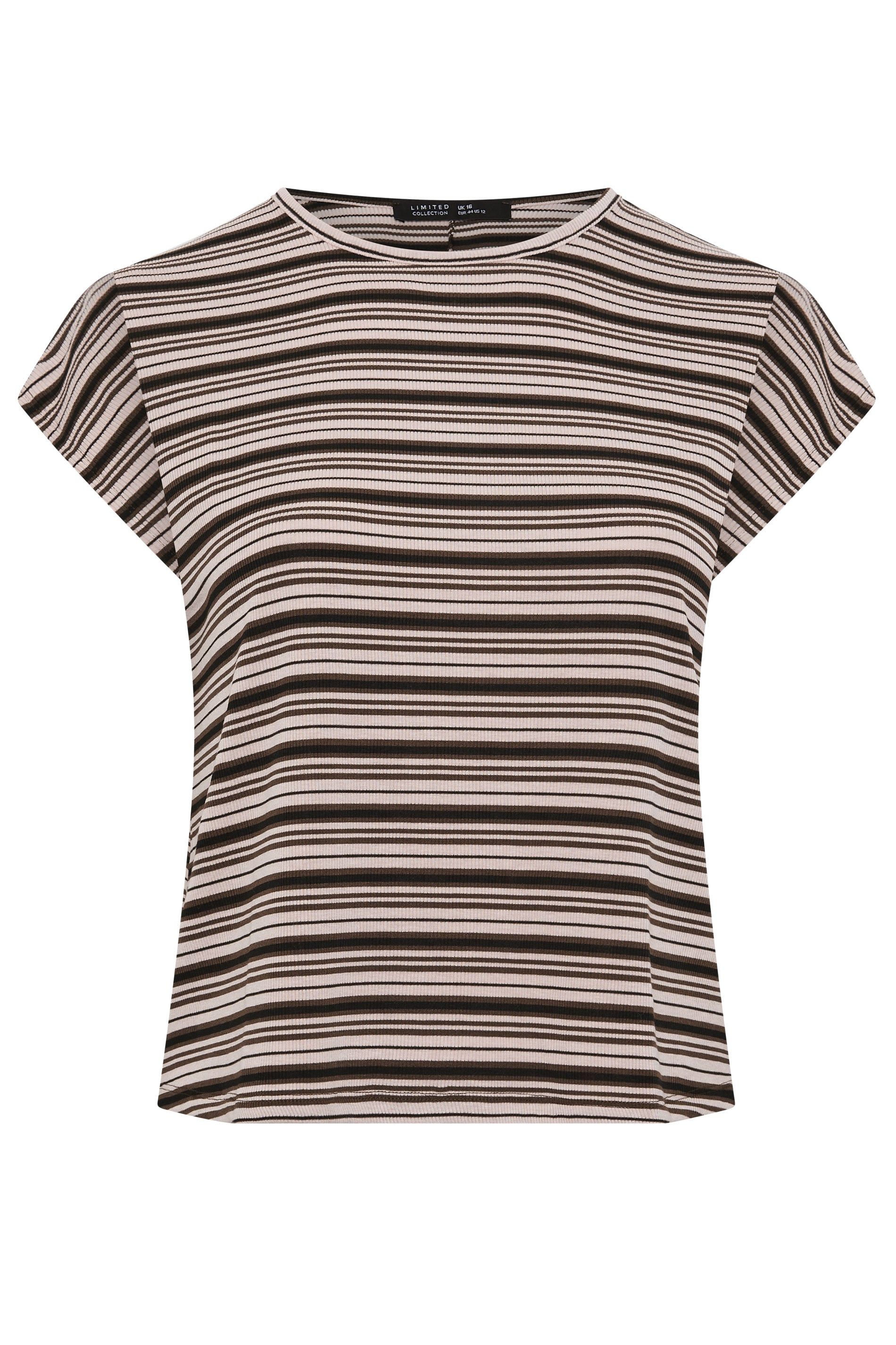 Yours Stripe Ribbed T-Shirt