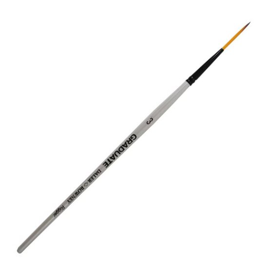 Daler-Rowney Dark Tip Synthetic Rigger Graduate Brush Size 3 White