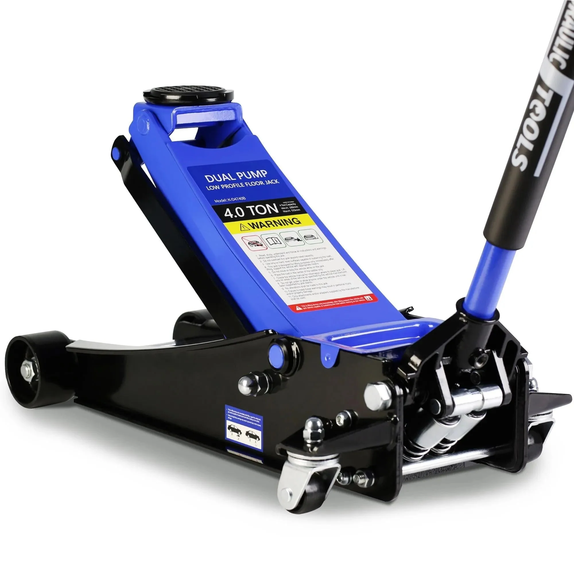 4-Ton Floor Jack, Low Profile Car Jack, Heavy-Duty Trolley Jack Car Lift with Dual Pump Pistons, Lifting Range 4-21, 8000LBS