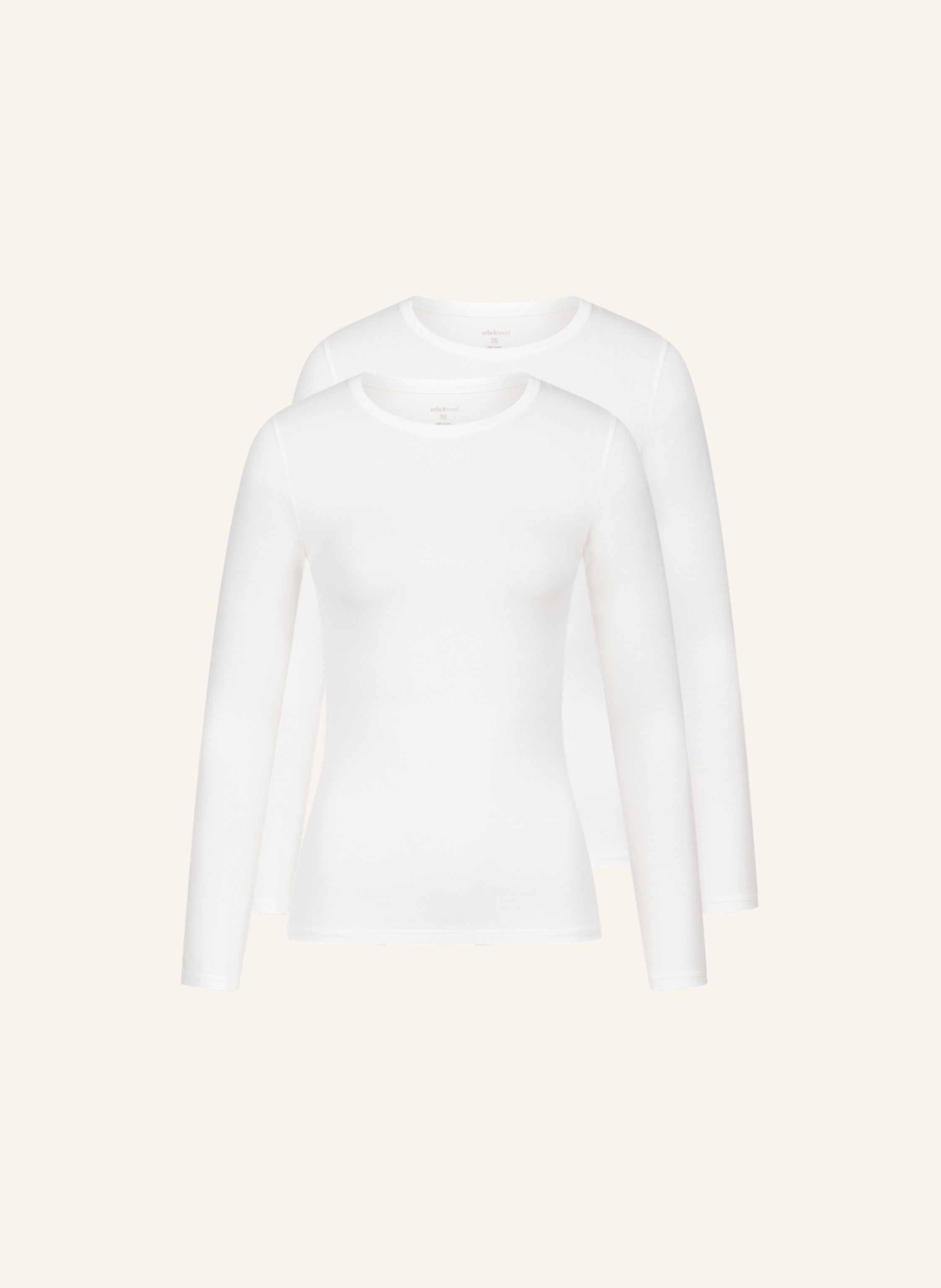 erlich textil 2er Pack Light Touch schmales Langarmshirt mit Lyocell - seidig weich