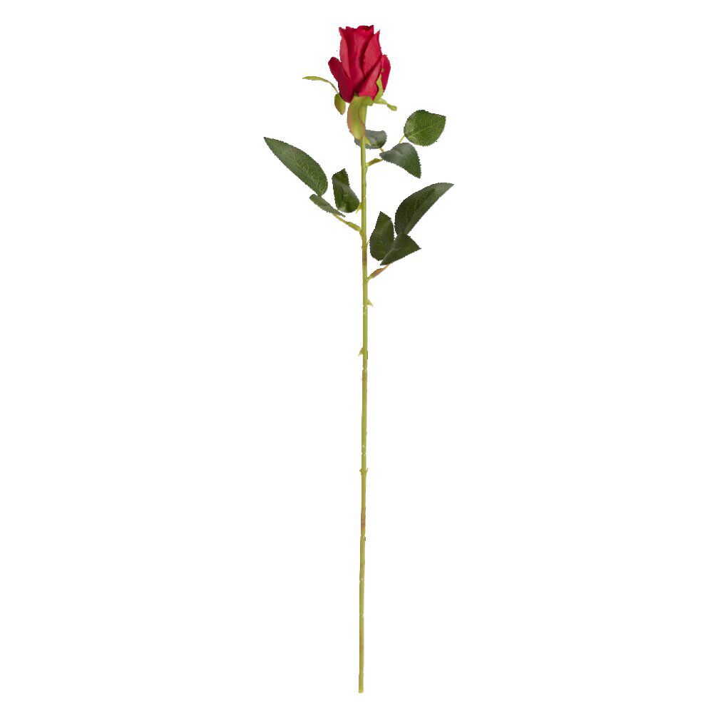 Fleur artificielle rose bouton rouge H63cm