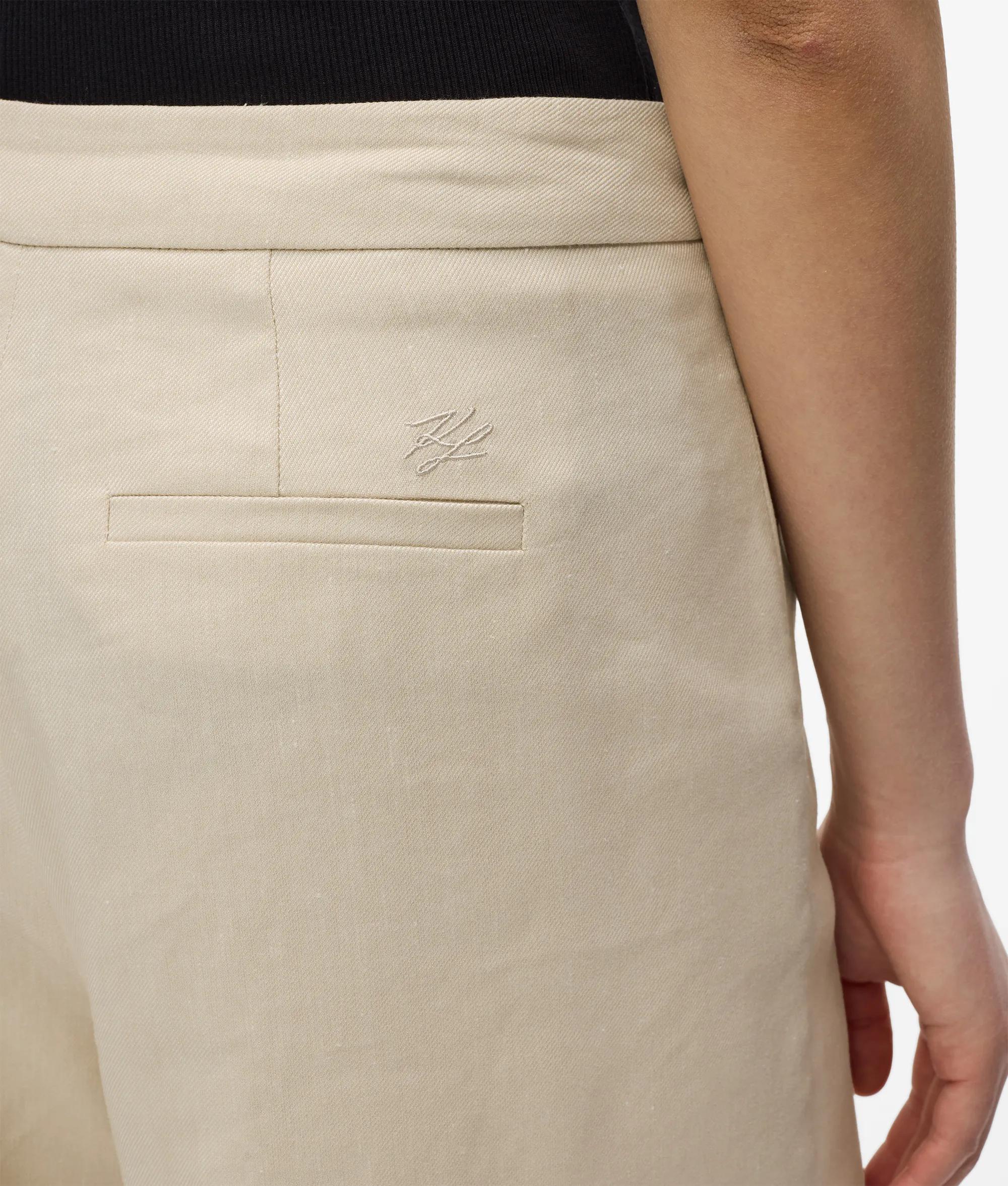 Pantalon large en mélange de lin