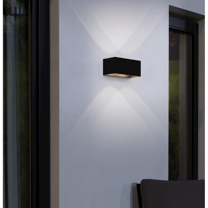 Applique murale extérieure LED Lesmo noire 4 x 2,2 W EGLO