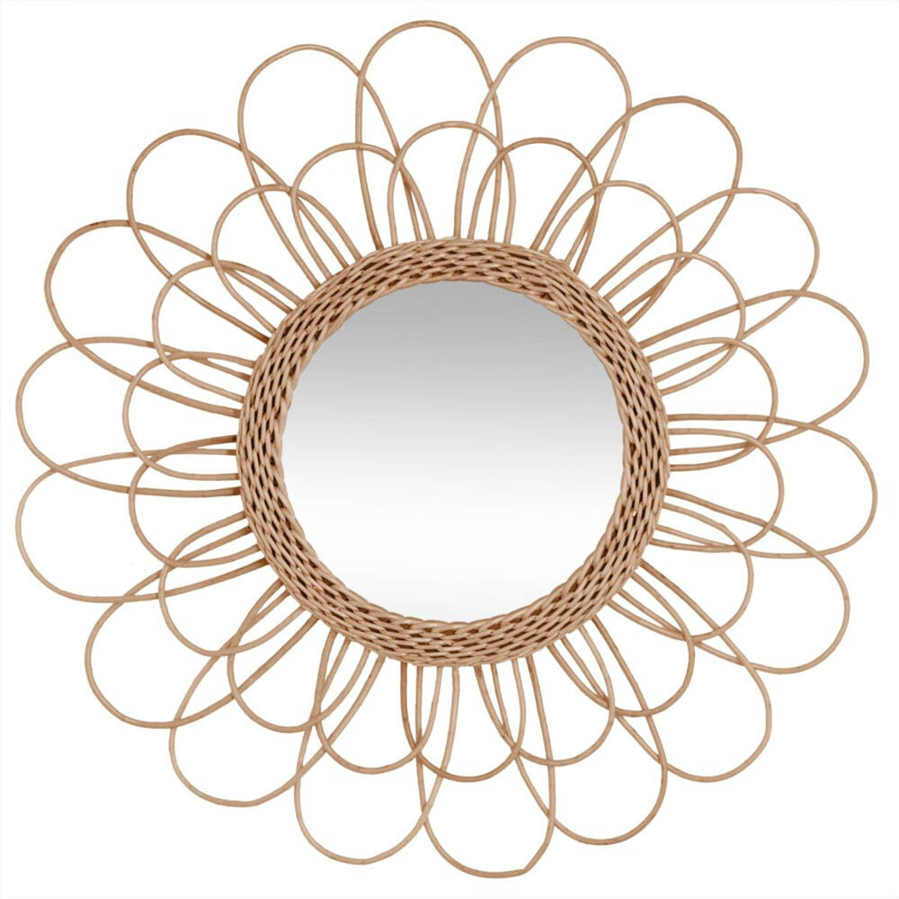 Espelho de parede flor rattan 56cm