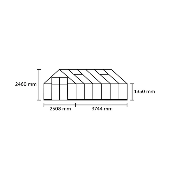 Gewächshaus »Qube«, 9,9 m², Aluminium
