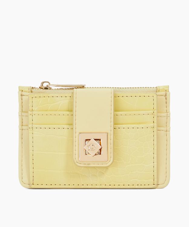 Karra Yellow - Reptile-Effect Purse