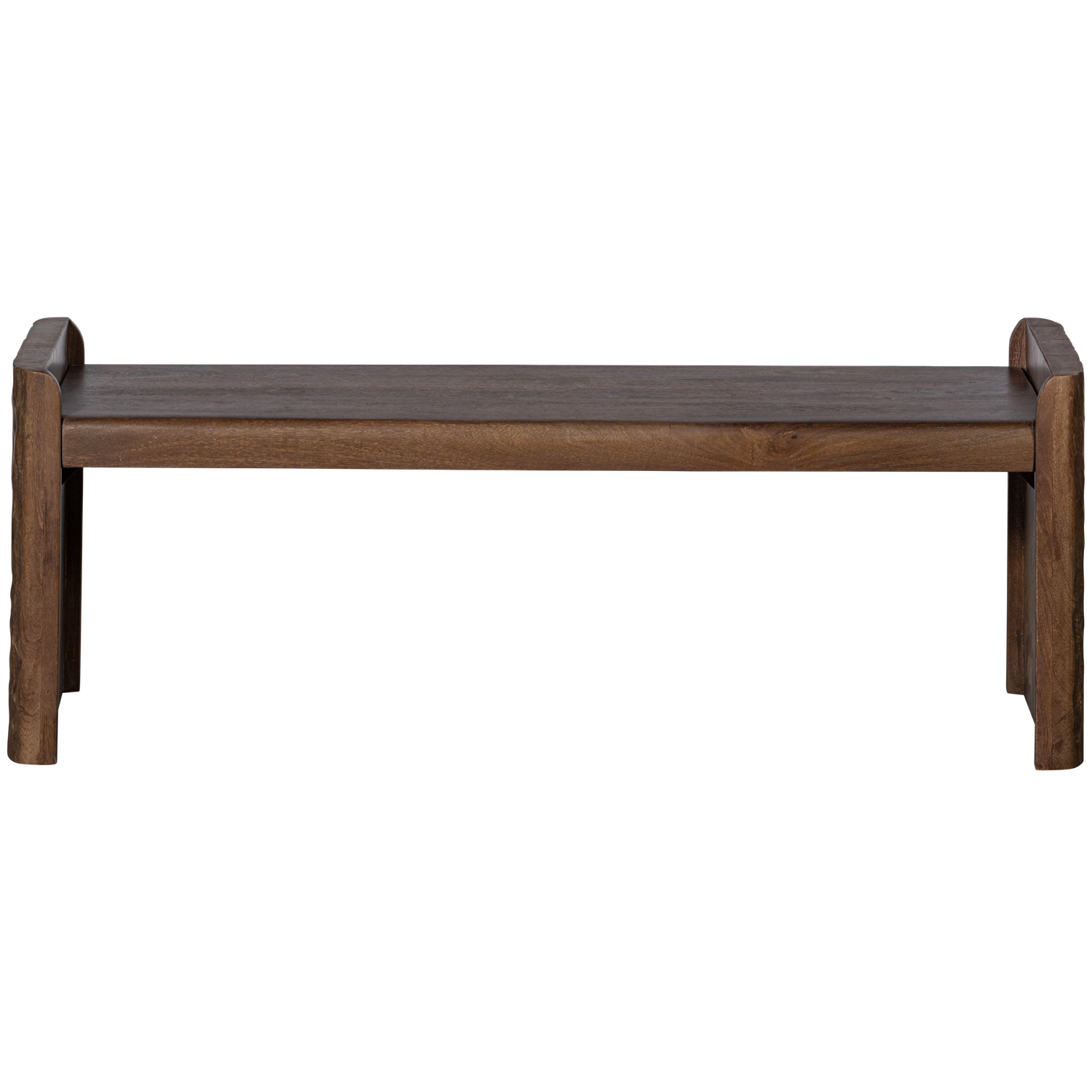 WOOOD bankje met bewerkte poot Prop - Hout - Bruin - 40x120x45