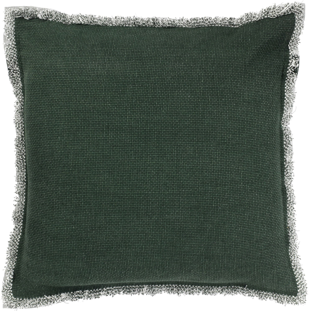 BURTO - sierkussen 45x45 cm - gewassen katoen - Mountain view - groen