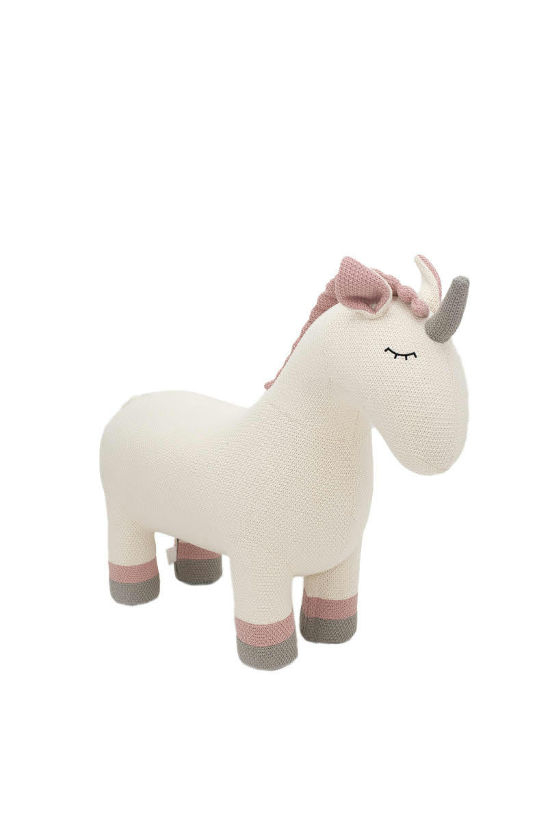 AMIGURUMIS MAXI - Maxi licorne en peluche siège en 100% coton blanc