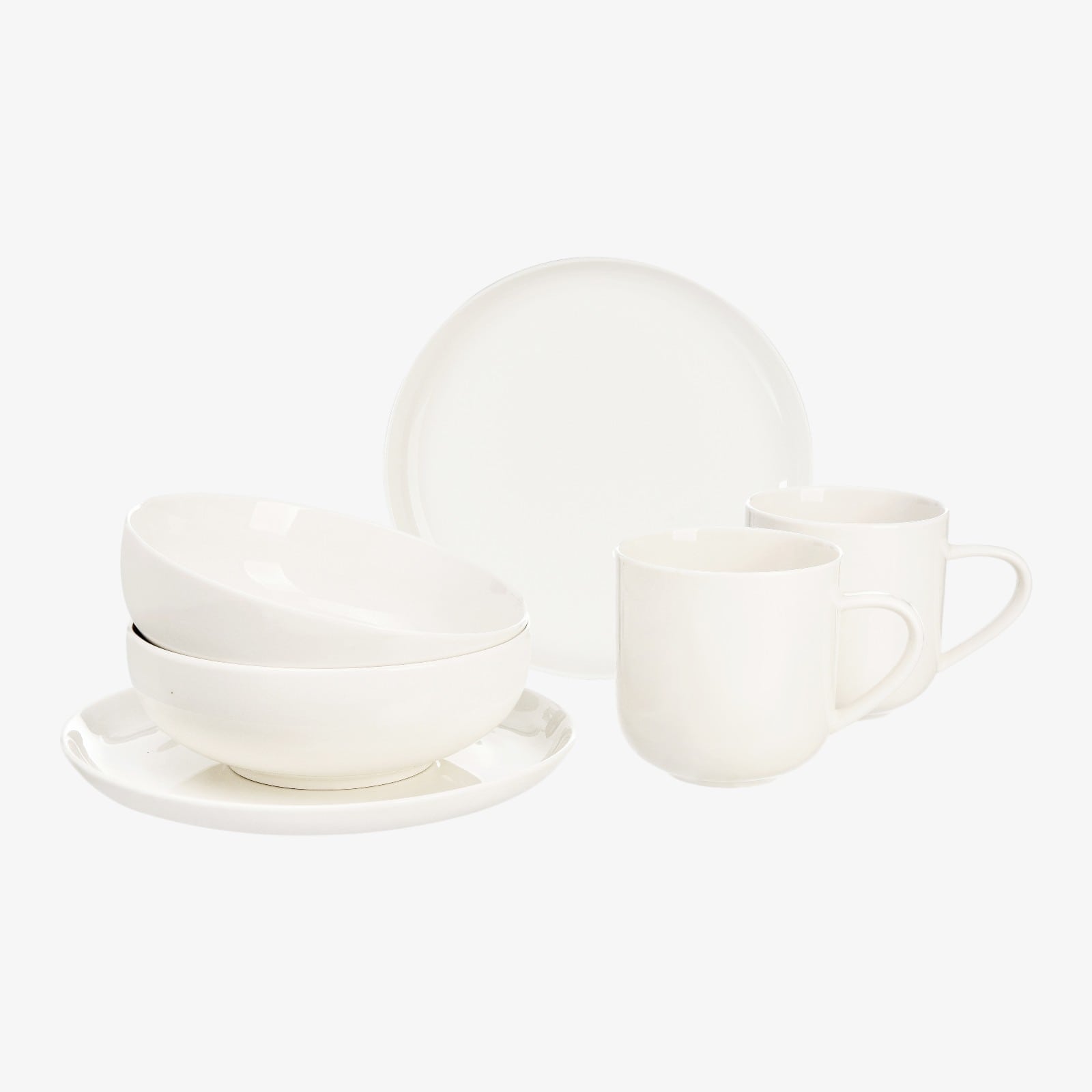 Frühstücks-Set Luna für 2 Personen Creme, 6 -tlg.