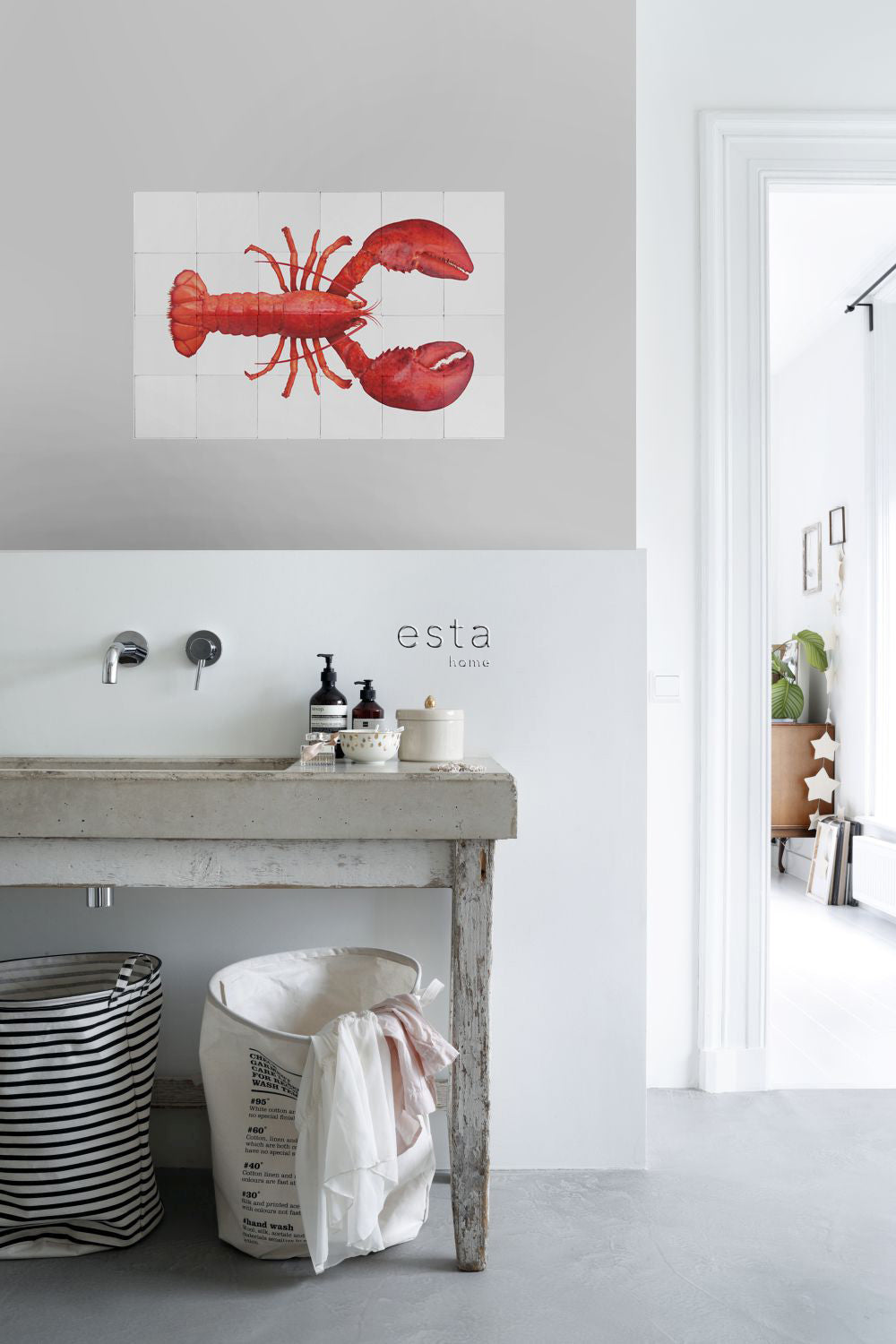 ESTAhome muursticker kreeft rood - 70 x 46.5 cm - 159035