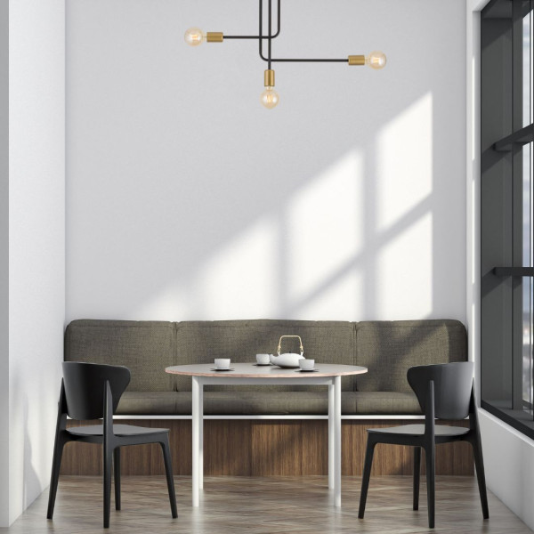 Lampa wisząca czarno-złota Gino 3xE27x15W wym: 44x64x13 cm Sigma Lighting