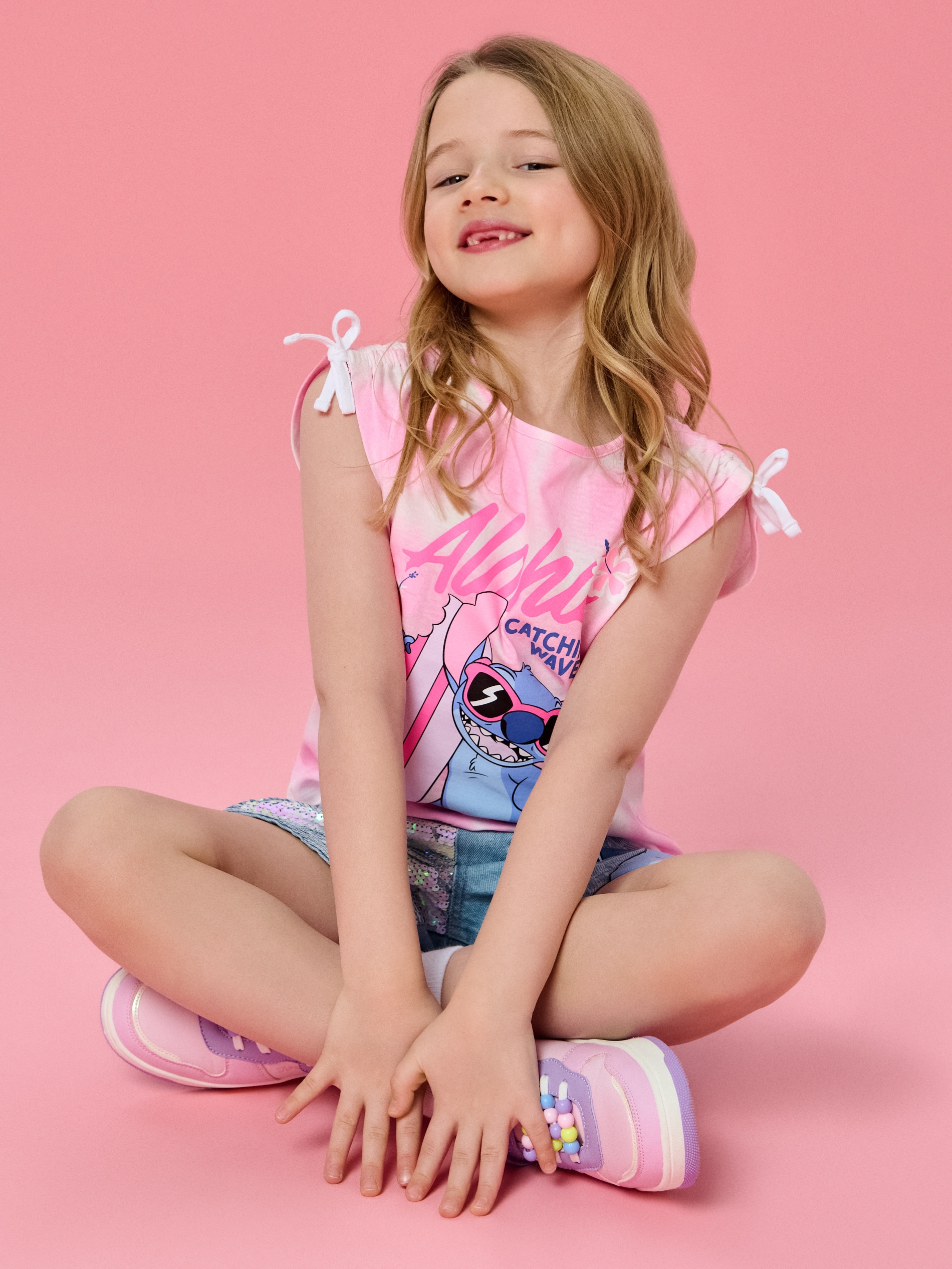 Bawełniana koszulka bez rękawów Stitch