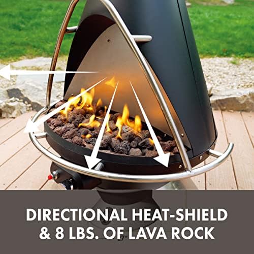 COH-600 Propane Fire Pit, Patio Heater with Tip-Over Safety Switch, 8 lbs. Lava Rocks Included, 31 x 31 x 48