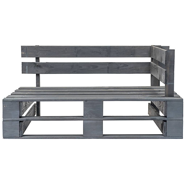Banc de jardin meuble de patio bois gris Helloshop26