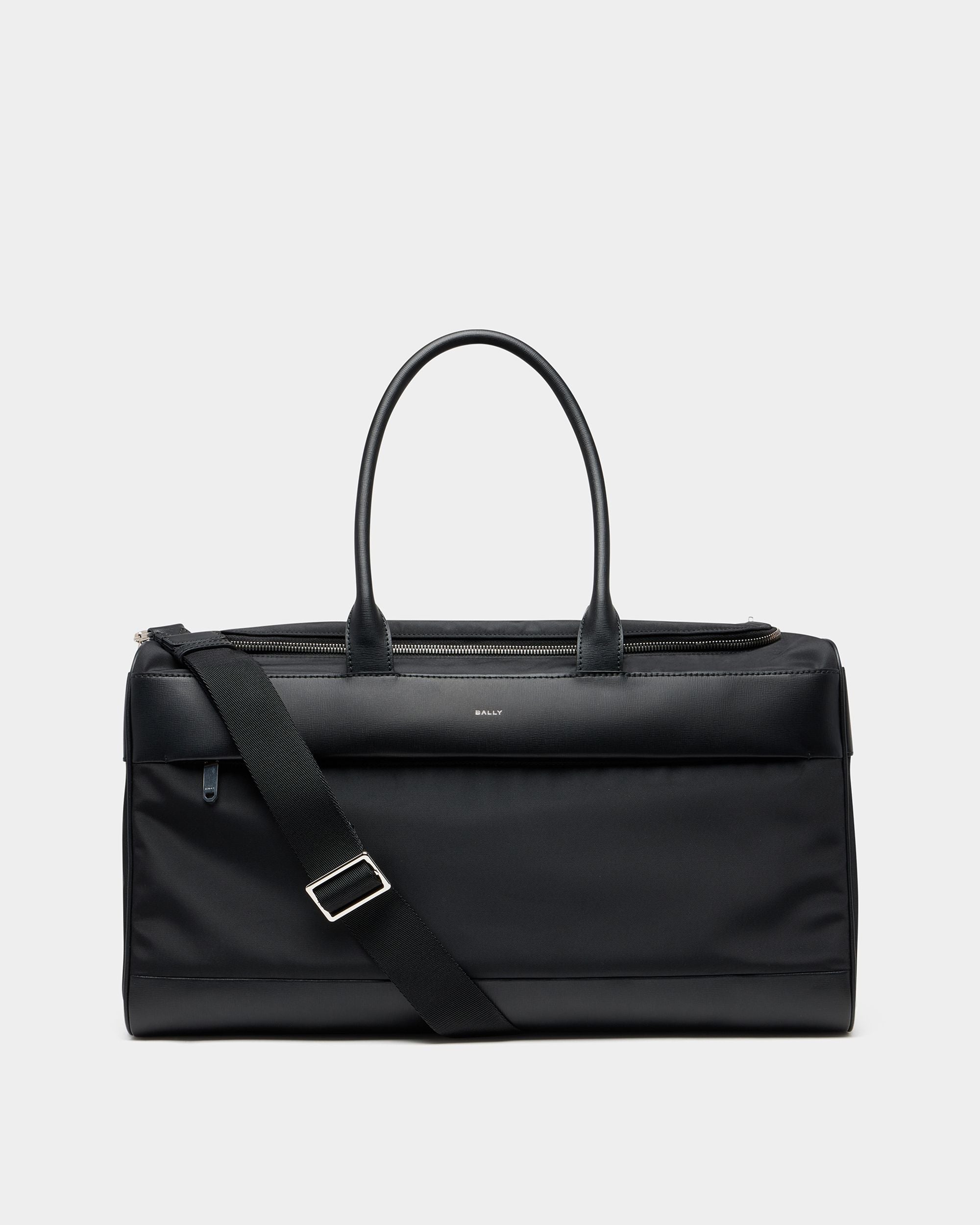 Vogel Duffle Bag aus Nylon und recyceltem Leder in Schwarz