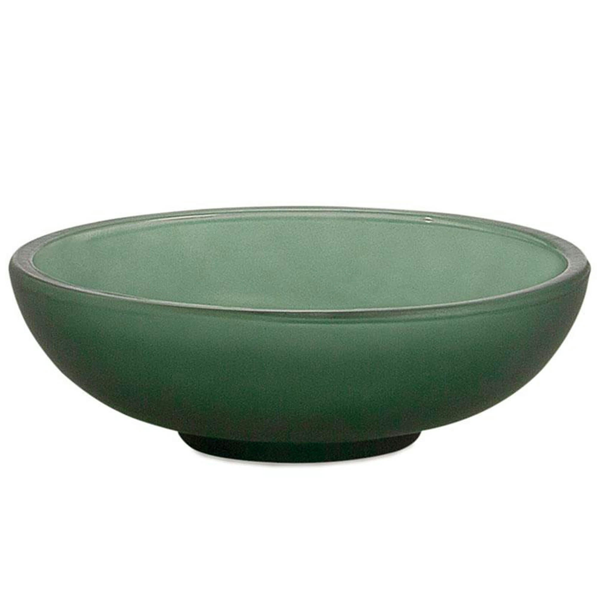 - Porte savon en verre vert mat 12.5x12.5x4cm