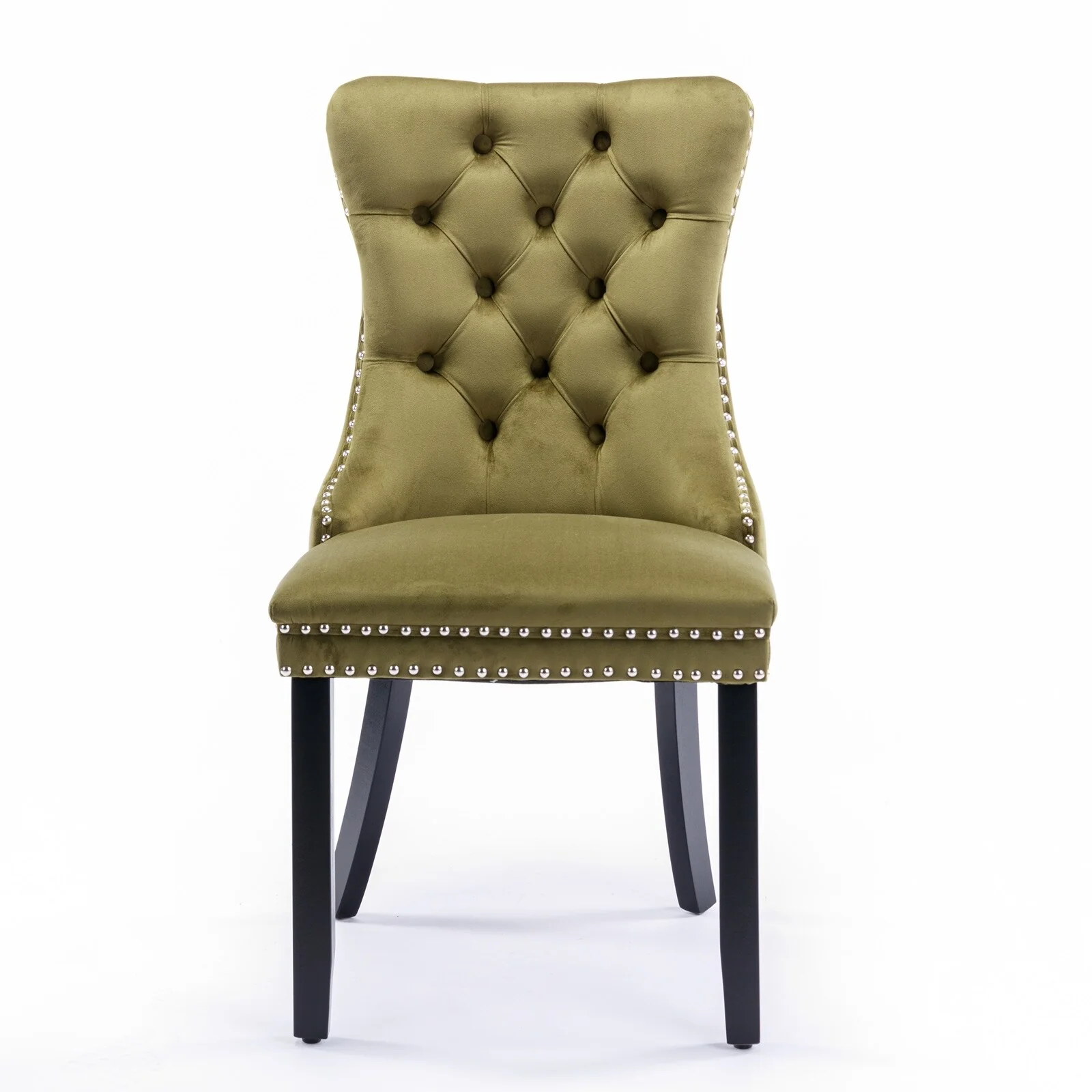 Tufted Solid Wood Contemporary Velvet Upholstered Dining Chair