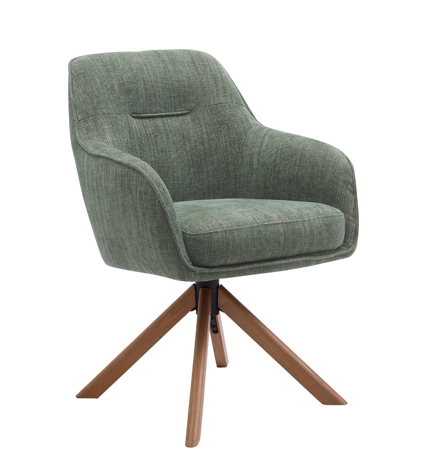 Morwen Eetkamerstoel - Set van 2 - Groen met houten poot